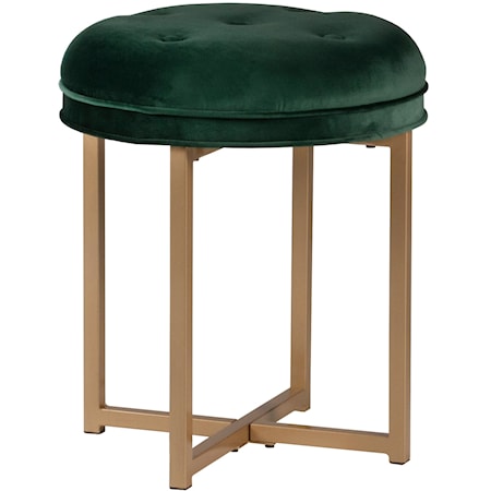 Glam Vanity Stool with Upholstered Seat