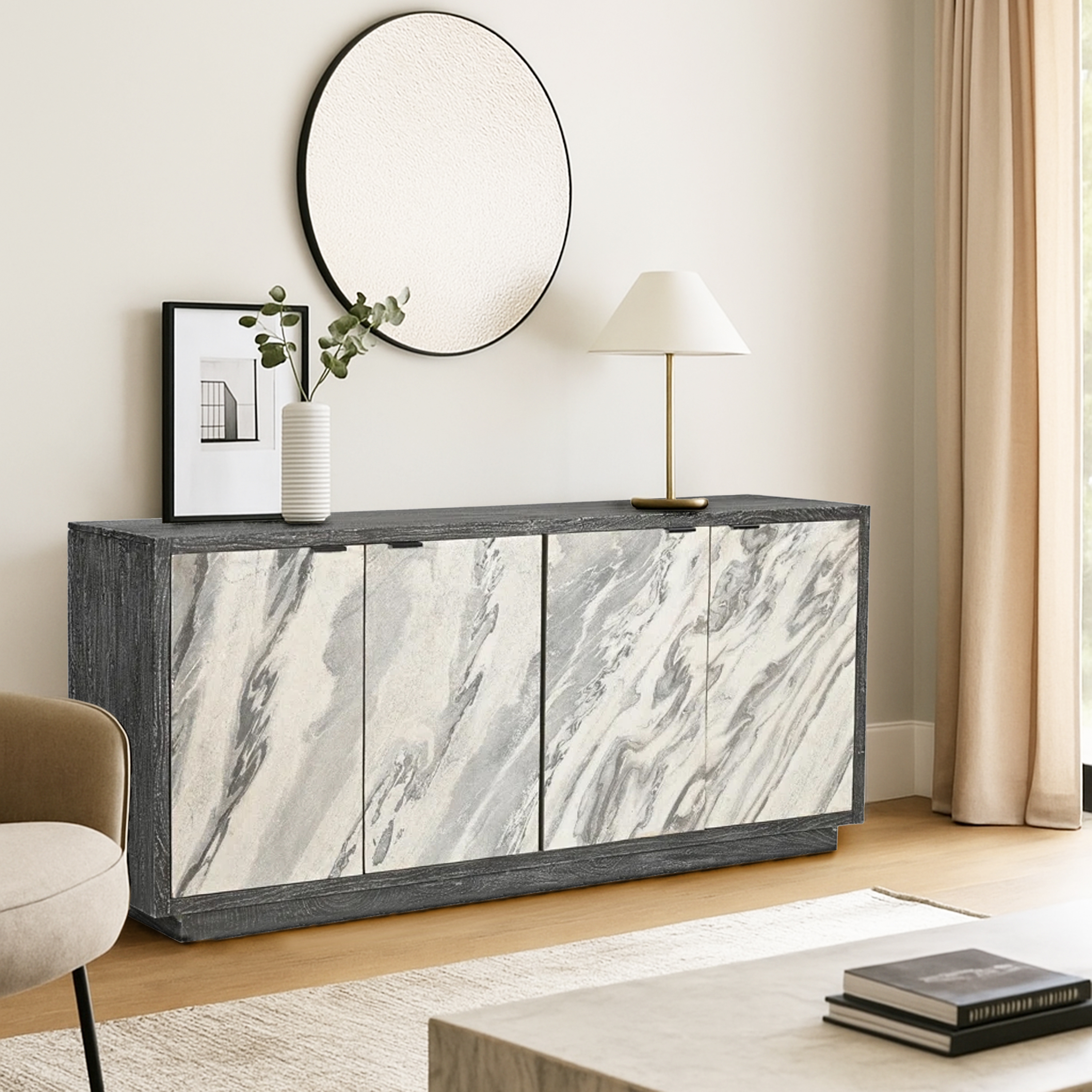 HH2 Home Home Creations Maeve 4-Door Credenza