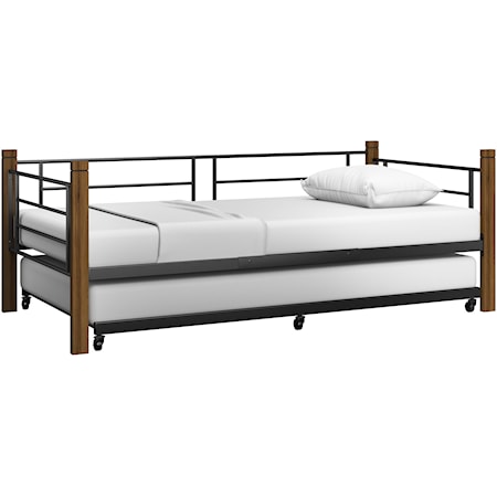 Rustic Farmhouse Metal Twin Daybed with Trundle