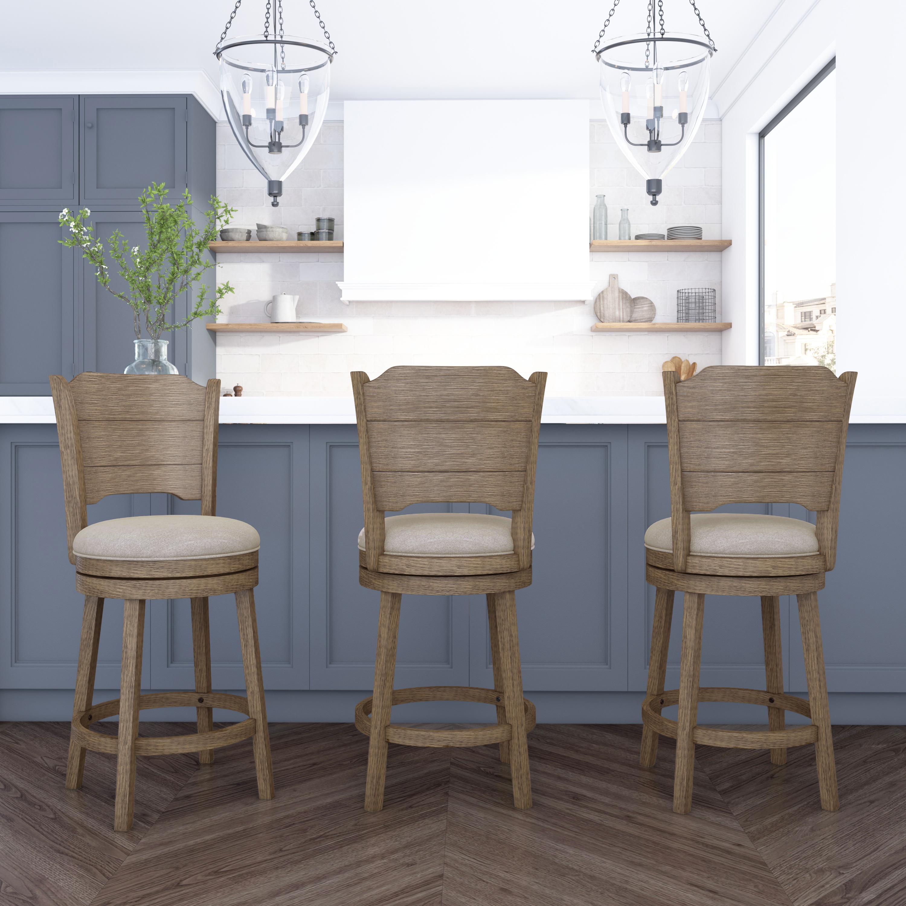 HH2 Home Clarion Wood Counter Height Swivel Stool