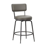 Contemporary Swivel Counter Stool with Upholstered Seat