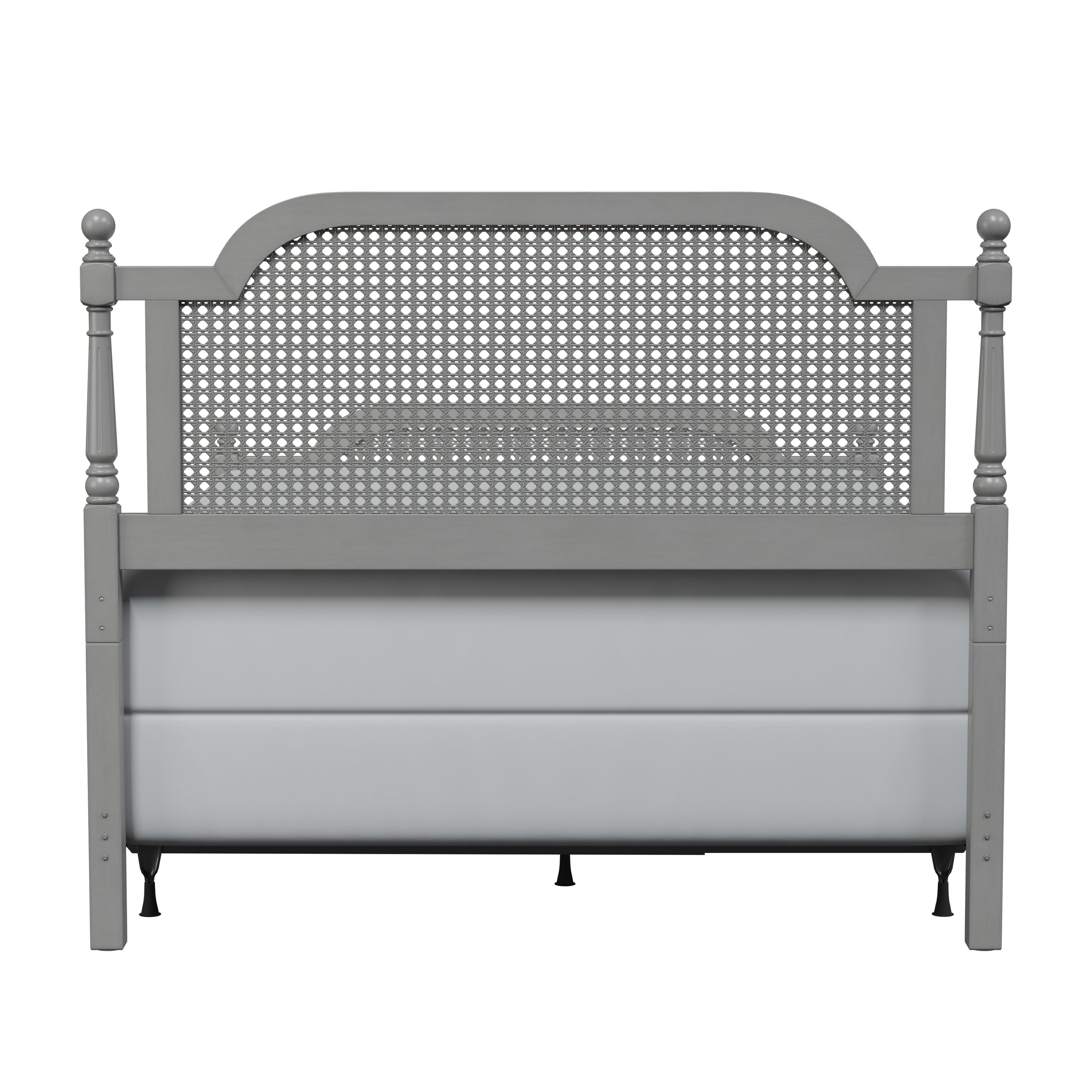Hillsdale Melanie 2223BQR Melanie Wood and Cane Queen Bed with Metal Frame Corner Furniture
