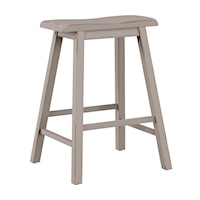 Wood Backless Counter Height Stool with Saddle Style Seat