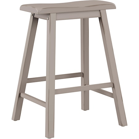 Wood Backless Counter Height Stool with Saddle Style Seat