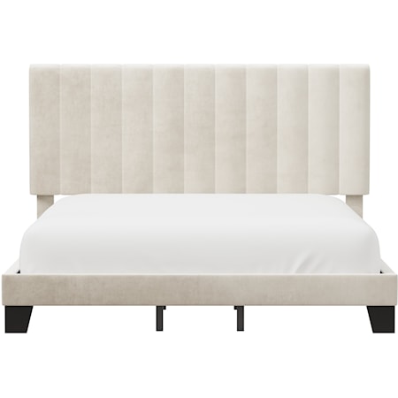 Crestone Adjustable Height Channel Upholstered King Platform Bed