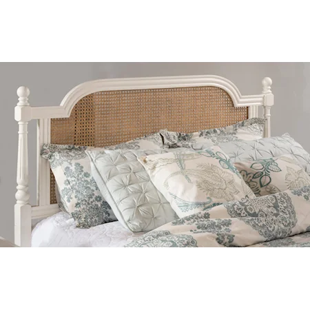 Wood and Cane Queen Headboard with Metal Frame