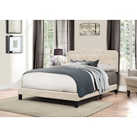 Contemporary Low Profile Queen Size Upholstered Bed