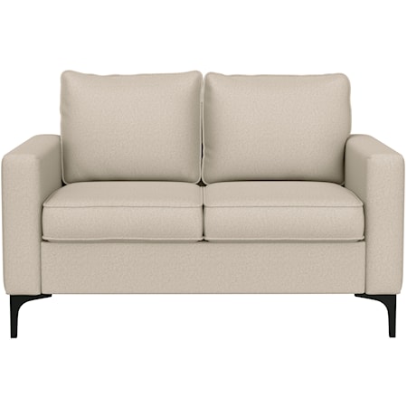 Contemporary Upholstered Loveseat with Removable Cushions