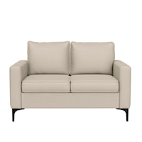 Contemporary Upholstered Loveseat with Removable Cushions