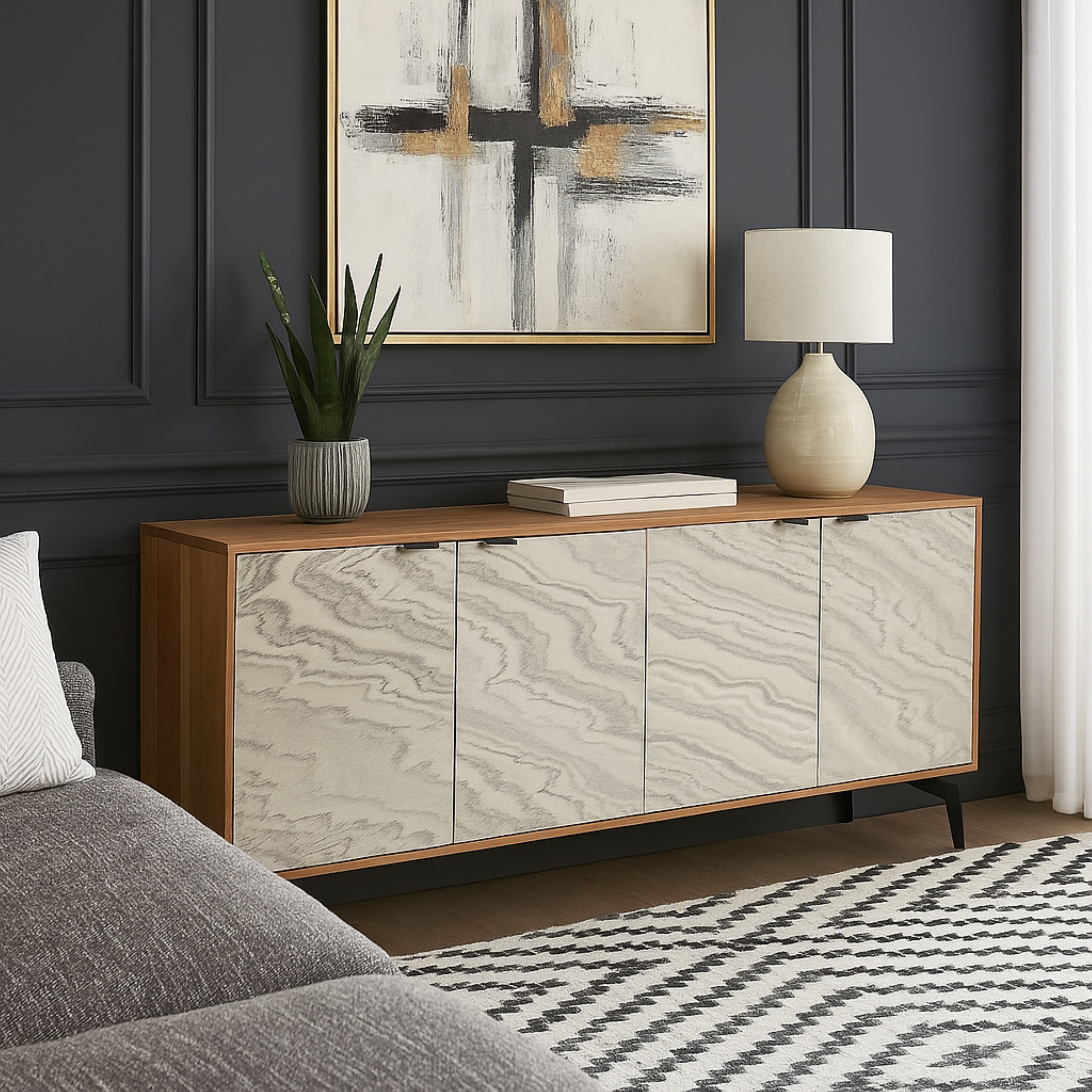 HH2 Home Home Creations Maeve 4-Door Sideboard
