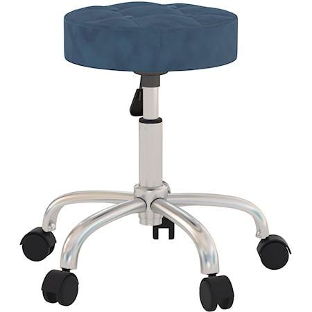 Glam Adjustable Swivel Vanity Stool with Casters