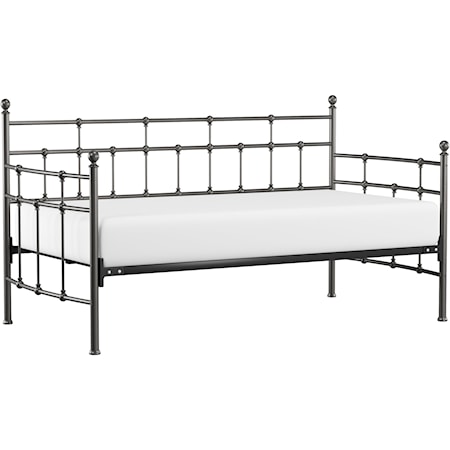 Traditional Metal Twin Daybed with Wood Slat Suspension Deck