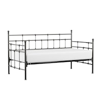 Traditional Metal Twin Daybed with Wood Slat Suspension Deck