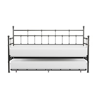 Traditional Metal Twin Daybed with Roll Out Trundle