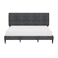 Contemporary Upholstered King Bed with Dual USB Ports