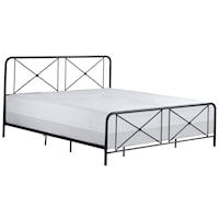 Contemporary Metal King Bed with Double X Design