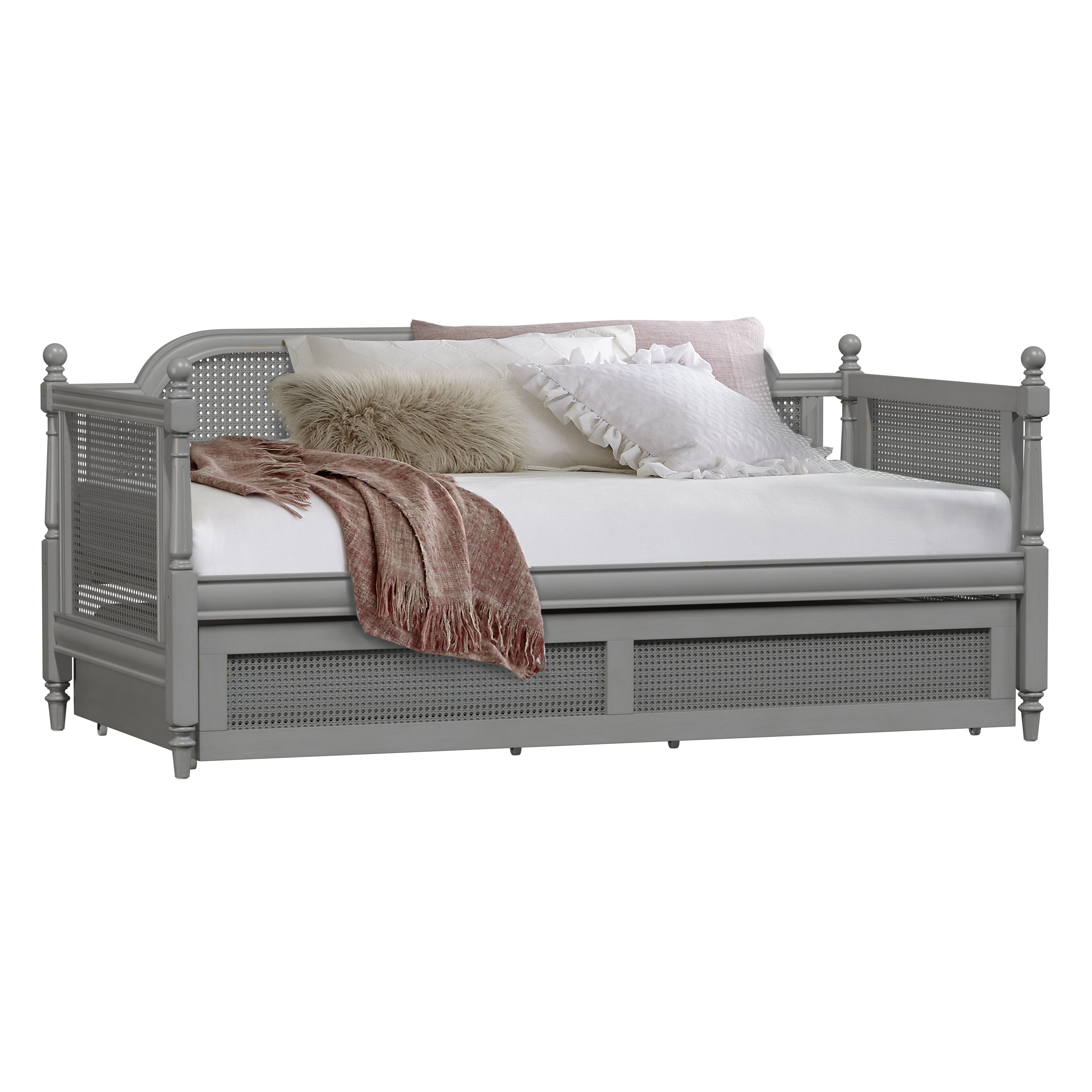 Hillsdale Melanie 2167DBTG Wood and Cane Twin Size Daybed with Trundle Esprit Decor Home