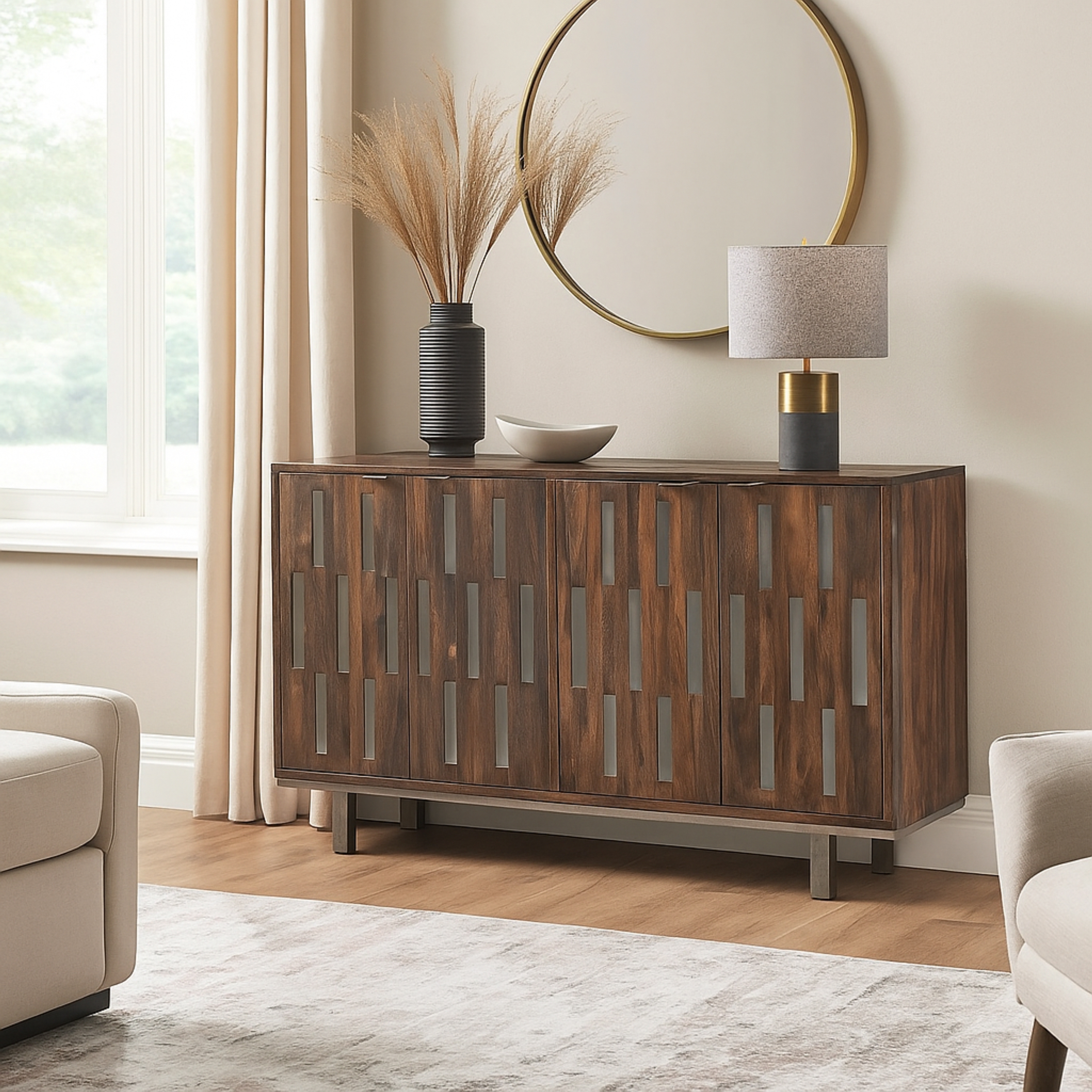 HH2 Home Home Creations Bellarose 4-Door Credenza