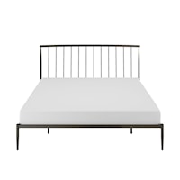 Traditional King Metal Bed with Spindles