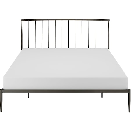 Traditional King Metal Bed with Spindles