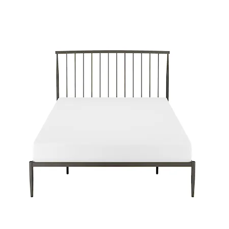 Traditional Queen Metal Bed with Spindles