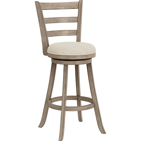 Contemporary Swivel Counter Stool with Upholstered Seat