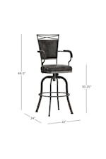 Hillsdale Bridgetown Tilt Base Metal and Upholstered Counter Height Swivel Stool