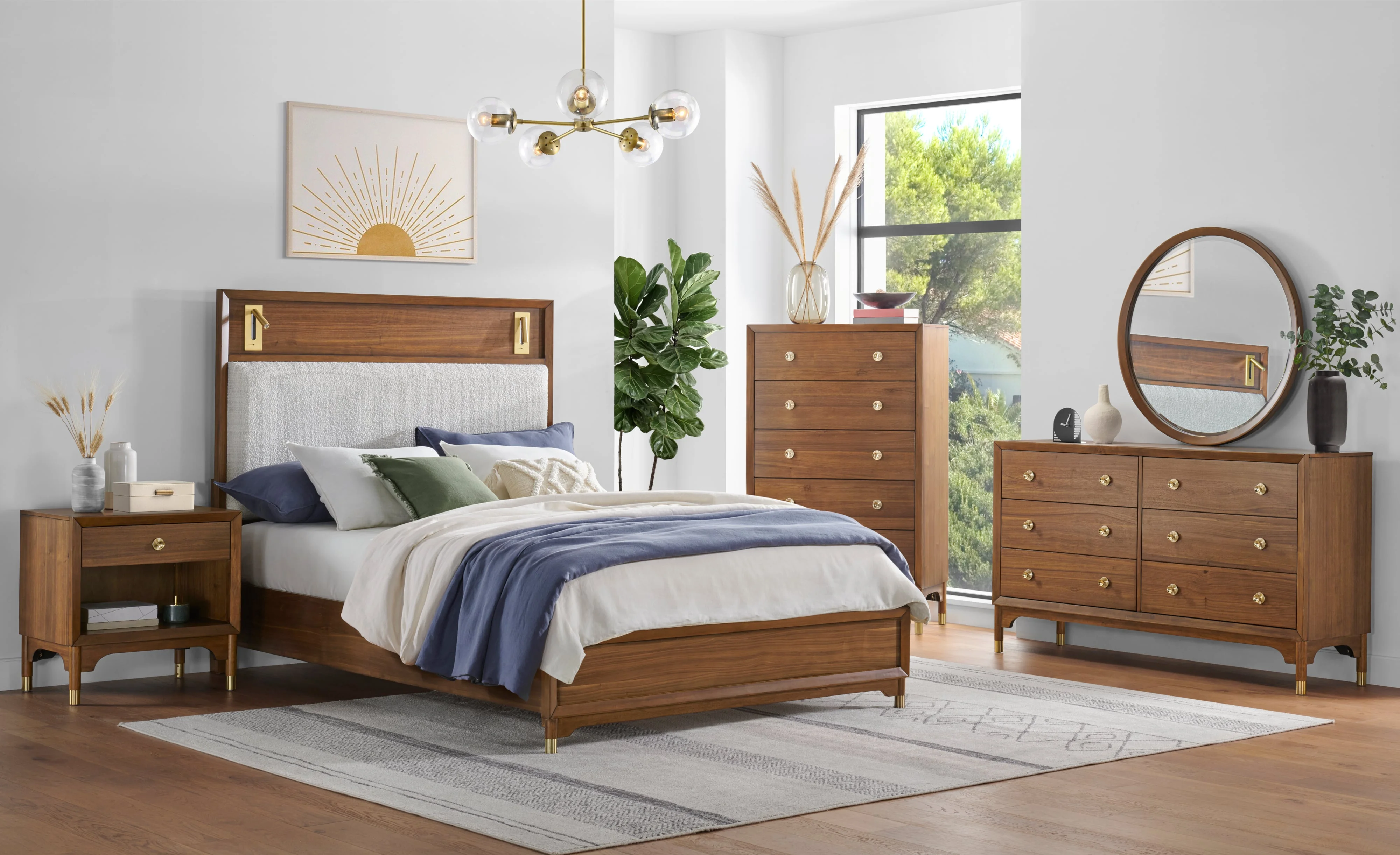 Hillsdale Margo 2839BQRDSMC Mid-Century Modern Queen Bedroom Set ...