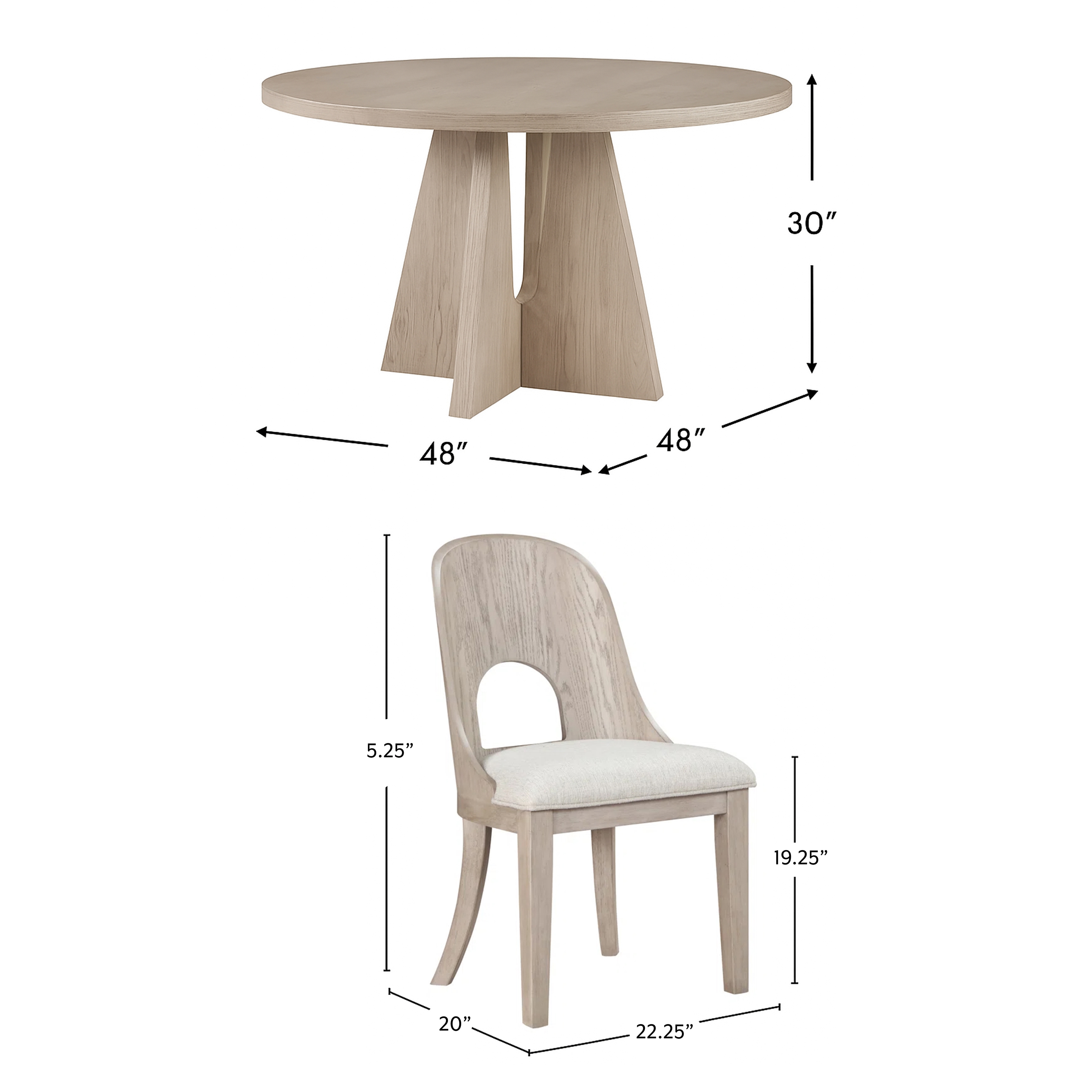HH2 Home Home Creations Niamh 5-Piece Round Dining Set