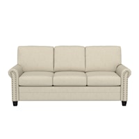 Contemporary Upholstered Sofa with Nailheads