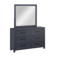 Contemporary 8-Drawer Dresser with Mirror