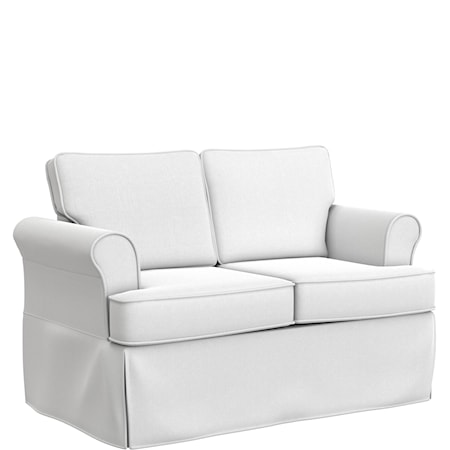 Contemporary Upholstered Loveseat with Skirted Legs