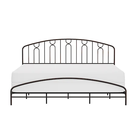 Riverbrooke Metal Arch Scallop Design King Bed with Low Footboard