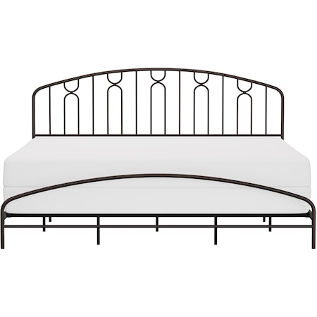 Riverbrooke Metal Arch Scallop Design King Bed with Low Footboard