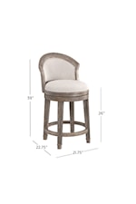 Hillsdale Monae Monae Wood Counter Height Swivel Stool with Upholstered Back