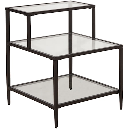 Harlan Metal and Glass End Table