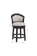 Hillsdale Monae Monae Wood Counter Height Swivel Stool with Upholstered Back