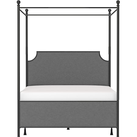Queen Metal and Upholstered Canopy Bed