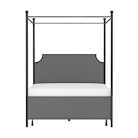 Queen Metal and Upholstered Canopy Bed