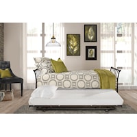 Causal Metal Backless Twin Daybed with Roll Out Trundle