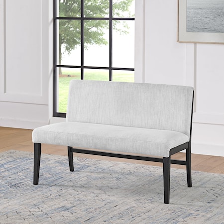 Coastal Farmhouse Upholstered Dining Bench