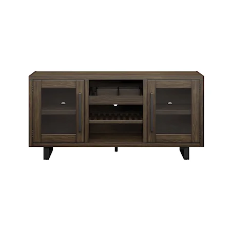 Midbury Wood 64 inch Gaming Ready Console with Metal Legs