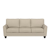 Transitional Upholstered Sofa with Tapered Wood Legs