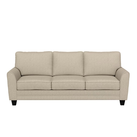 Transitional Upholstered Sofa with Tapered Wood Legs