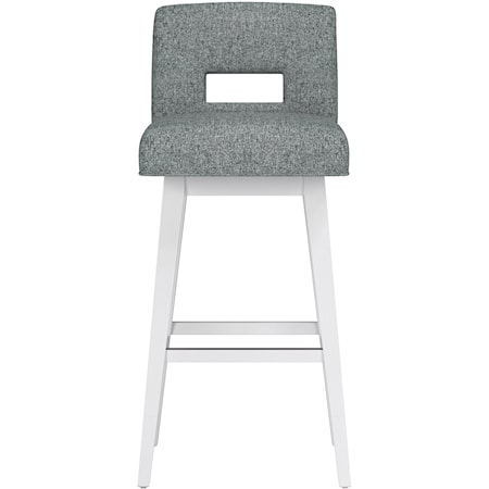 Uniquely Yours Wood And Upholstered Key Back Adjustable Swivel Stool