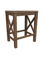 Hillsdale Willow Bend Backless Wood Counter Height Stool with Nailhead Trim