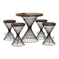 5 Piece Round Counter Height Dining Set