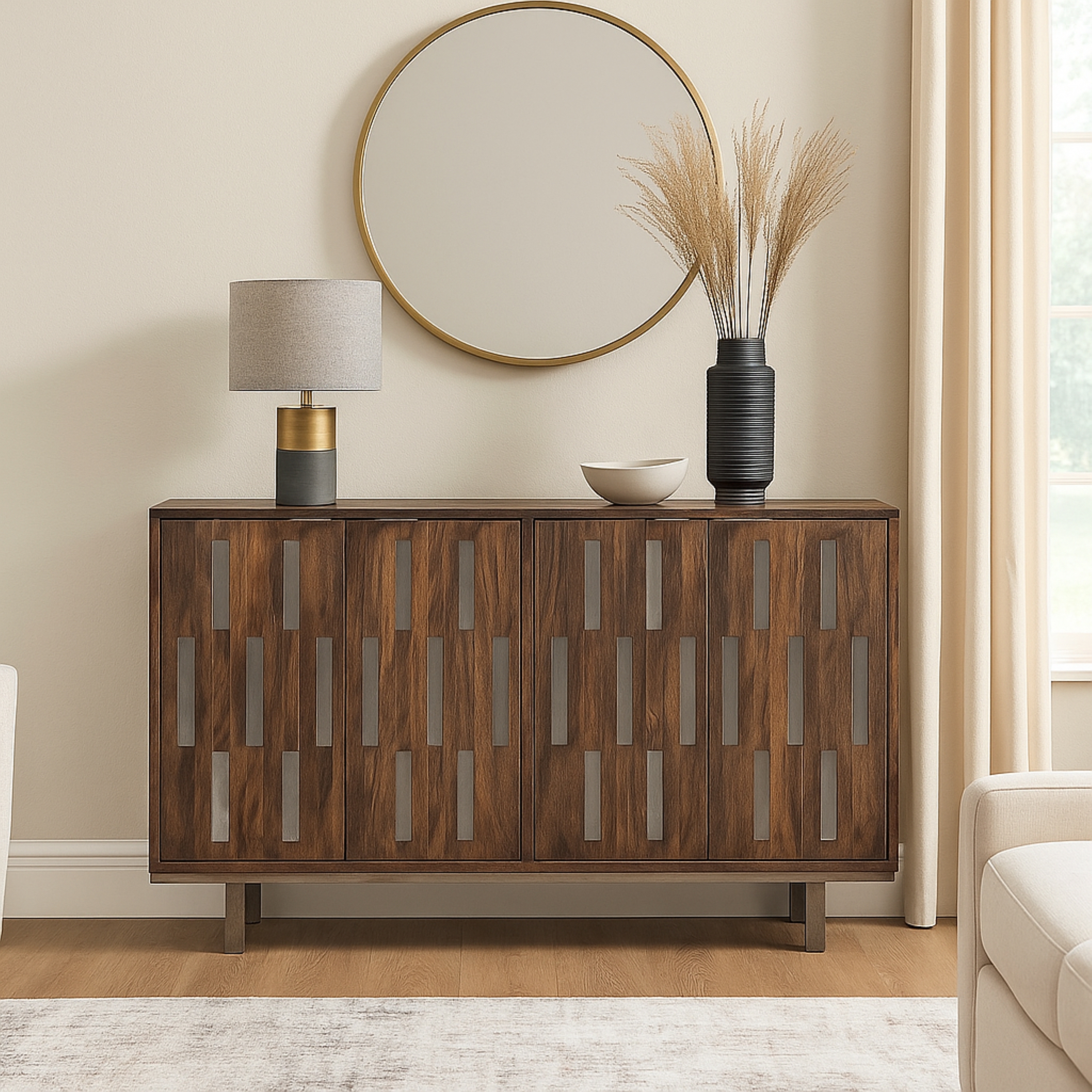 HH2 Home Home Creations Bellarose 4-Door Credenza