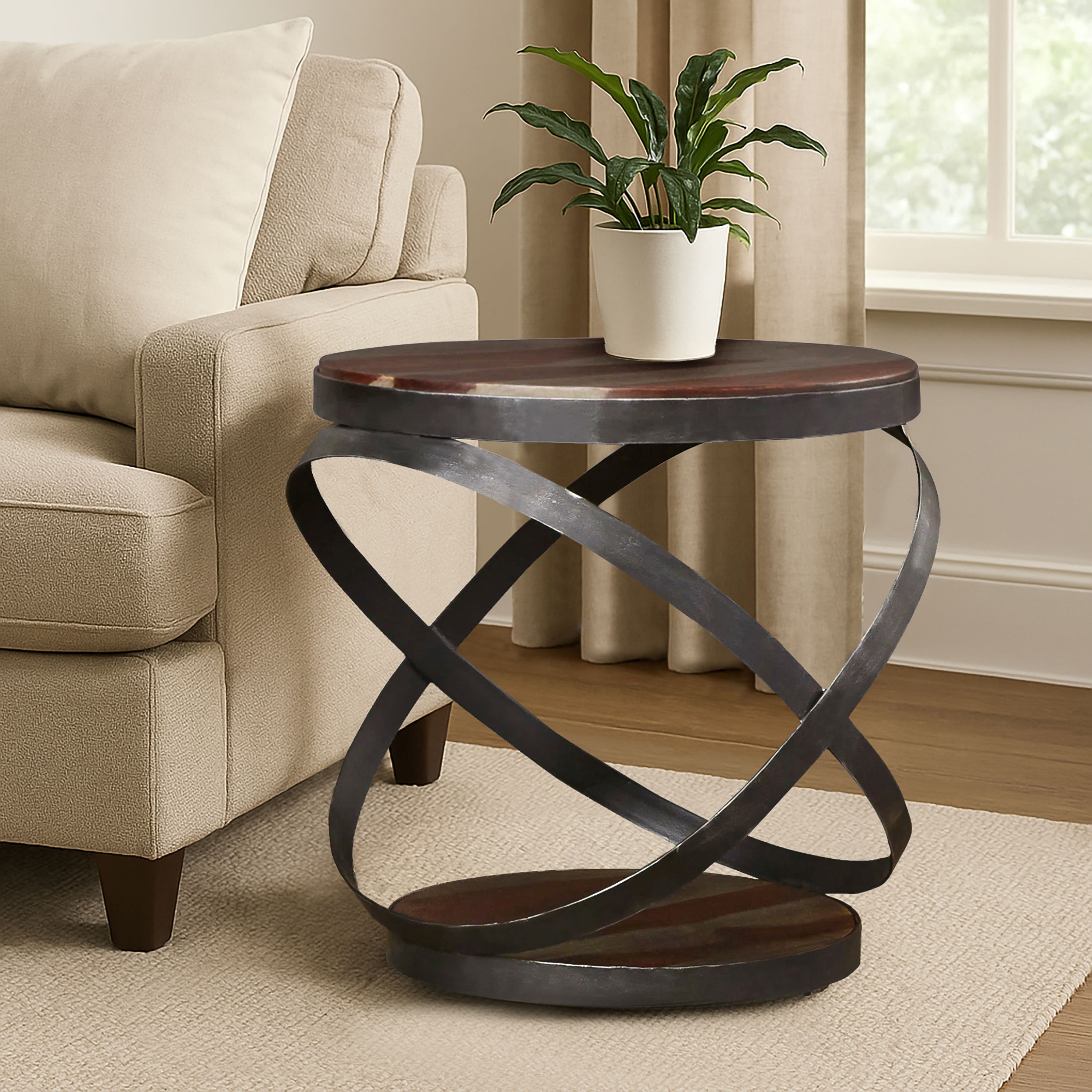HH2 Home Home Creations Grayson Round Accent Table