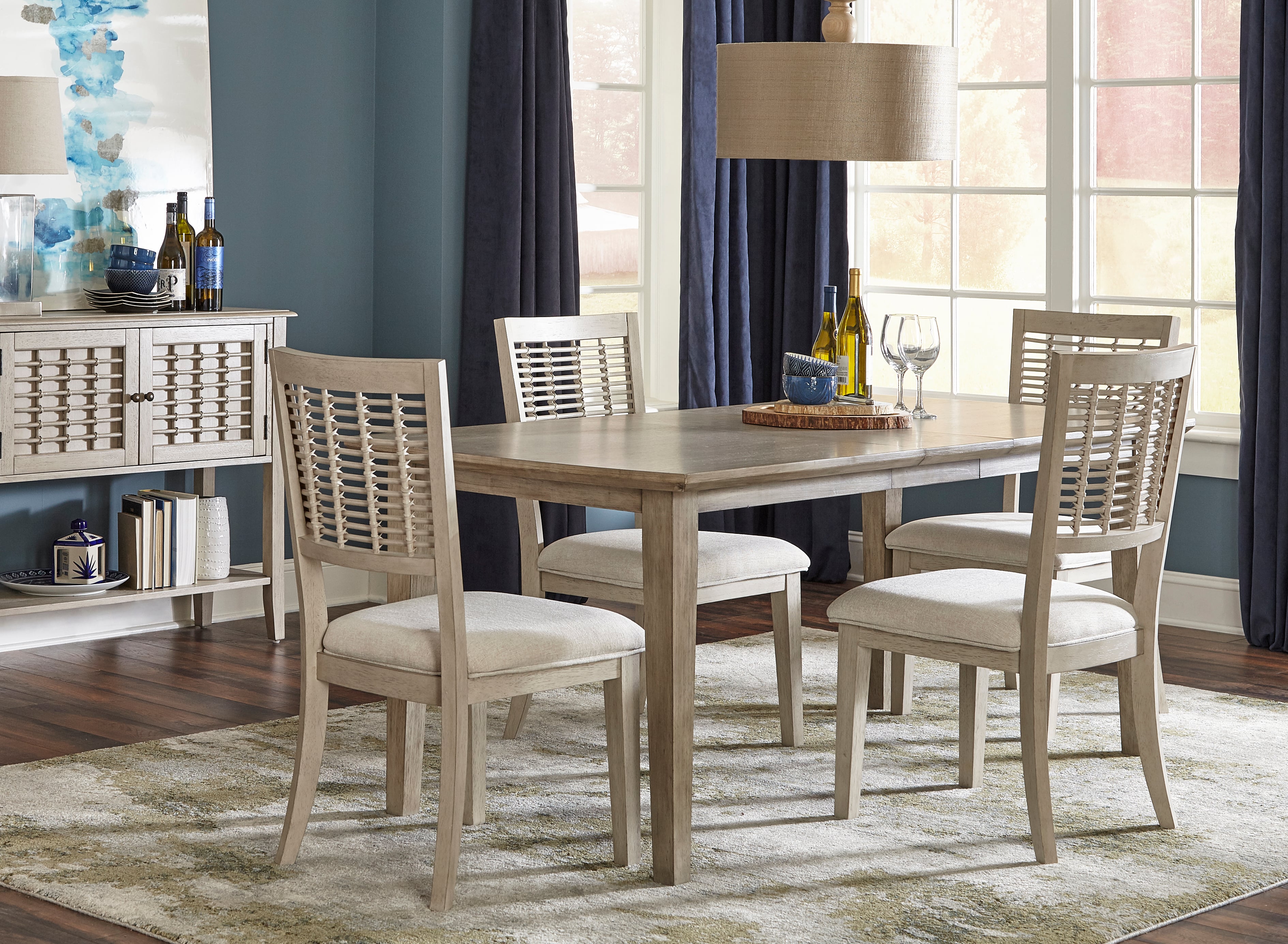 Hillsdale Ocala 4838DTR5 Ocala Wood Rectangle Dining Table with 4 Wood